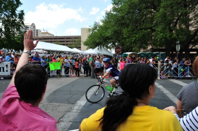 Air punch as i cross the finish line