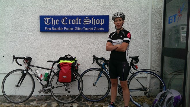 At Broadford on Skye awaiting the cleg-bitten Alistair