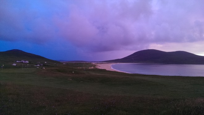 Electric blue sky at 9.30pm just before Leverburgh.